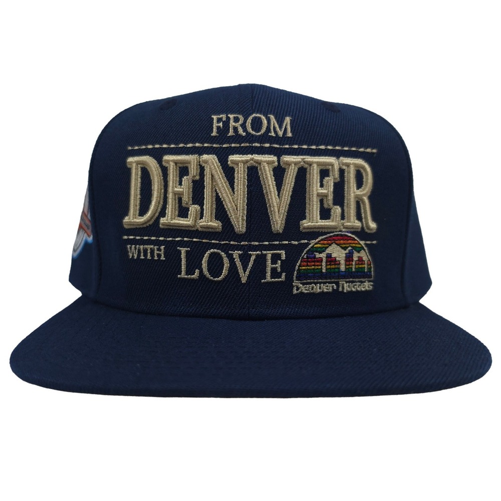 Denver Nuggets Mitchell & Ness NBA Snapback Hat Cap 3D Logo with Love Navy New